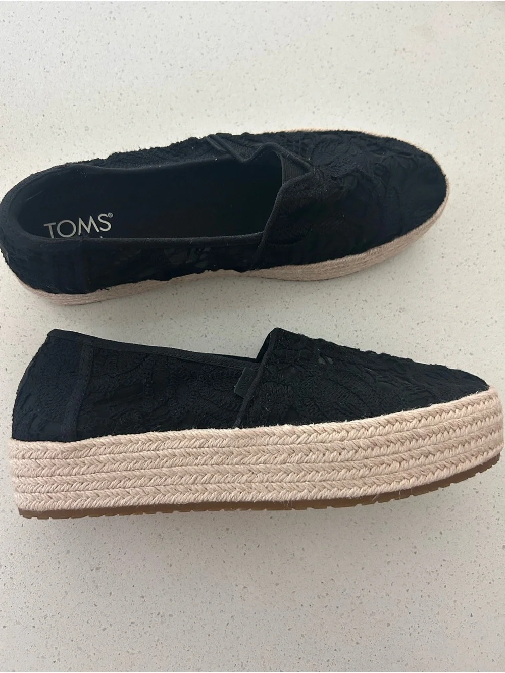 TOMS Valencia Espadrille Platform Slip-On Shoes Women's 10 NEW $85
